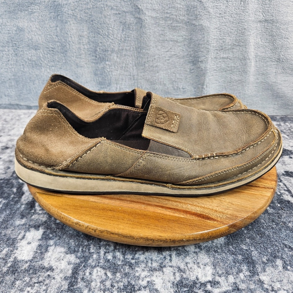 Ariat Bomber Cruiser Slip On Shoes Mens 13 D Brown Leather Moc Toe Loafers